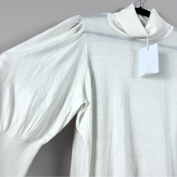 Ted Baker London Ivory Aidabel Puff Sleeve Turtleneck Sweater Size 14 - Picture 8 of 16